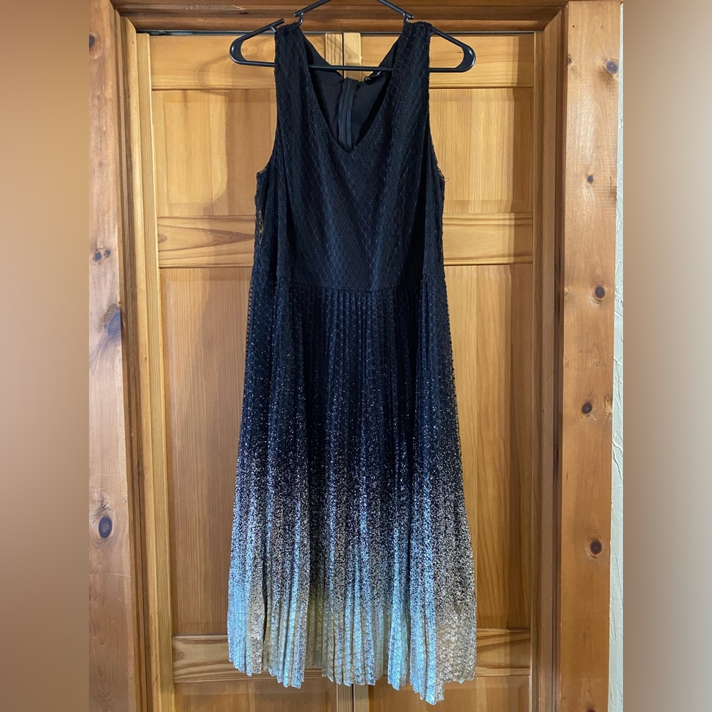 Roz and Ali black and gold lace cocktail dress
